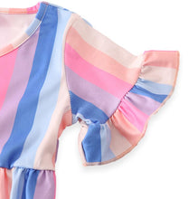 Mommy & Me Pastel Rainbow Striped Tiered Dress (Pre-order) - ARIA KIDS