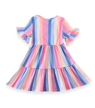 Mommy & Me Pastel Rainbow Striped Tiered Dress (Pre-order) - ARIA KIDS