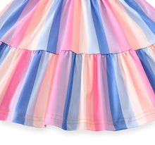 Mommy & Me Pastel Rainbow Striped Tiered Dress (Pre-order) - ARIA KIDS