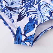 Mommy & Me Navy Blue Botanical High Waisted 2-Piece Swimsuit (Pre-order) - ARIA KIDS