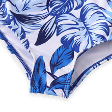 Mommy & Me Navy Blue Botanical High Waisted 2-Piece Swimsuit (Pre-order) - ARIA KIDS