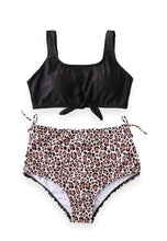 Mommy & Me Black Leopard Print High Waisted 2-Piece Swimsuit (Pre-order) - ARIA KIDS