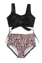 Mommy & Me Black Leopard Print High Waisted 2-Piece Swimsuit (Pre-order) - ARIA KIDS