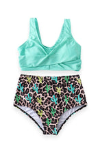 Mommy & Me Mint Cactus Print High Waisted 2-Piece Swimsuit (Pre-order) - ARIA KIDS