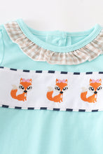 Mint fox applique baby girl romper - ARIA KIDS