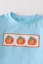 Blue embroider pumpkin boy set