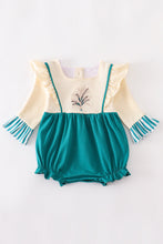 Green embroidered romper - ARIA KIDS