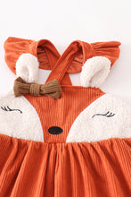 Orange corduroy fox girl dress - ARIA KIDS