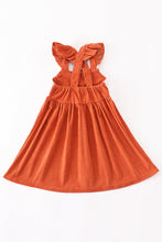 Orange corduroy fox girl dress - ARIA KIDS