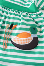 Green stripe duck applique girl set - ARIA KIDS