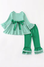 Green stripe duck applique girl set - ARIA KIDS
