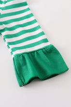 Green stripe duck applique girl romper - ARIA KIDS