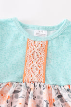 Teal flower girl romper