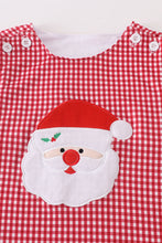 Red plaid Santa Claus applique girl dress - ARIA KIDS