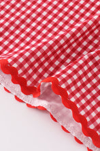 Red plaid Santa Claus applique girl dress - ARIA KIDS