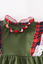 Green ruffle smocked baby romper