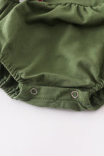 Green ruffle smocked baby romper