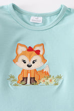 Mint fox applique girl set