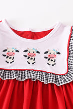 Red cow embroidery ruffle pant 2pc set - ARIA KIDS