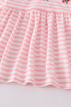 Pink candy cane embroidery girl set
