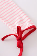 Pink candy cane embroidery girl set