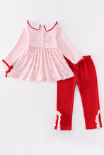 Pink candy cane embroidery girl set
