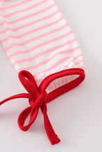 Pink candy cane embroidery girl romper - ARIA KIDS