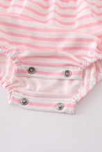 Pink candy cane embroidery girl romper - ARIA KIDS