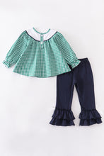 Duck embroidery bow smocked ruffle girl set - ARIA KIDS