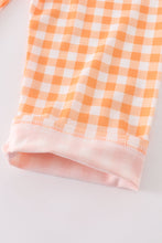 Yellow plaid fox applique boy set