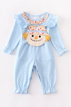 Blue scarecrow applique ruffle baby romper - ARIA KIDS