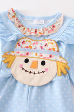 Blue scarecrow applique ruffle baby romper - ARIA KIDS