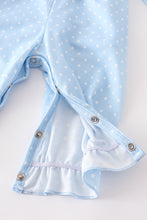 Blue scarecrow applique ruffle baby romper - ARIA KIDS