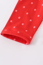 Red plaid Santa Claus applique girl romper
