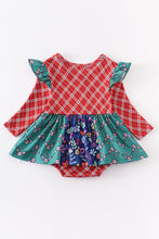 Vintage floral print ruffle girl romper
