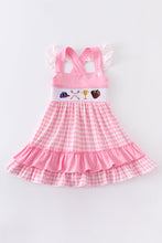 Baseball embroidery smocked ruffle dress - ARIA KIDS