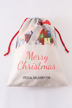 Canvas christmas big draw string gift bag