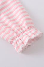 Pink astronaut embroidery stripe girl set