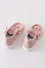 Pink cat canvas slip on shoes - ARIA KIDS