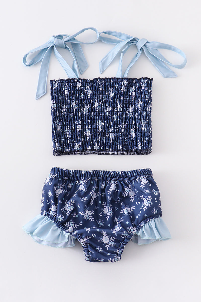 Navy print girl swimsuit set - ARIA KIDS