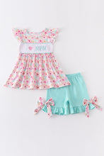 Rose print I love Mom embroidery girl set - ARIA KIDS