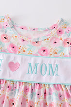 Rose print I love Mom embroidery girl set - ARIA KIDS