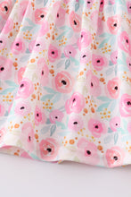 Rose print I love Mom embroidery girl set - ARIA KIDS