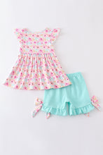 Rose print I love Mom embroidery girl set - ARIA KIDS