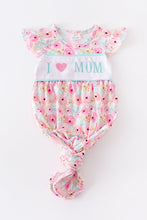 Rose print embroidery girl nightgown