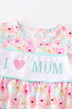 Rose print embroidery girl nightgown
