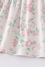 Pink floral love mom embroidery girl set - ARIA KIDS