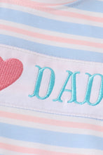 Stripe love daddy embroidery boy set - ARIA KIDS