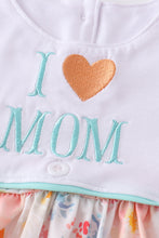 Floral print love mommy love daddy embroidery dress - ARIA KIDS