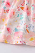 Floral print love mommy love daddy embroidery dress - ARIA KIDS